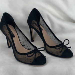 Zara Plumeti Heel – Worn Twice, Like New, 3 1/2" Heel, Cleaned & Disinfected